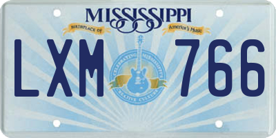 MS license plate LXM766