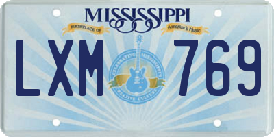 MS license plate LXM769