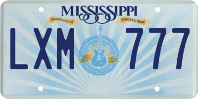 MS license plate LXM777