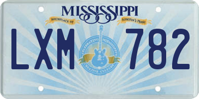 MS license plate LXM782