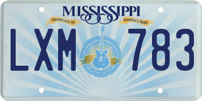 MS license plate LXM783