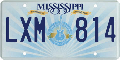 MS license plate LXM814