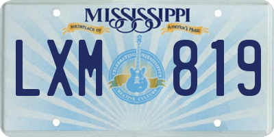 MS license plate LXM819