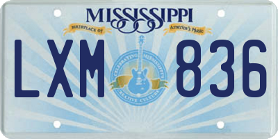 MS license plate LXM836