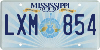 MS license plate LXM854