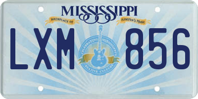MS license plate LXM856