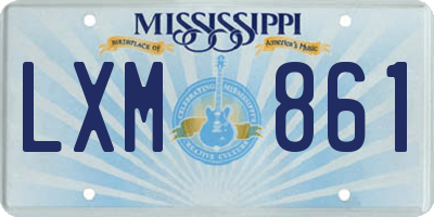 MS license plate LXM861