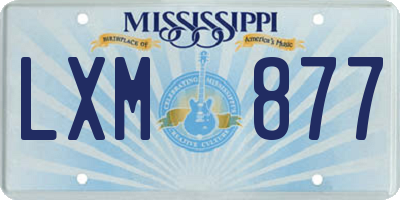 MS license plate LXM877