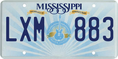 MS license plate LXM883
