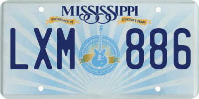 MS license plate LXM886
