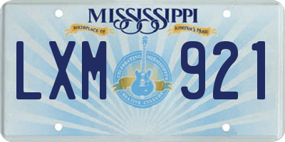 MS license plate LXM921