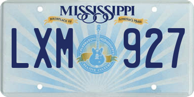 MS license plate LXM927