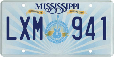 MS license plate LXM941