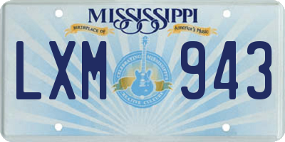MS license plate LXM943