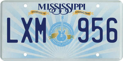 MS license plate LXM956