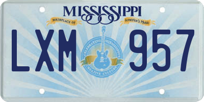 MS license plate LXM957