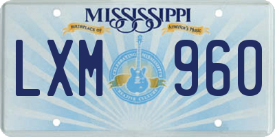 MS license plate LXM960