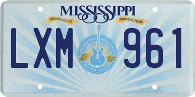 MS license plate LXM961