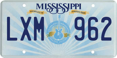 MS license plate LXM962