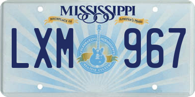 MS license plate LXM967