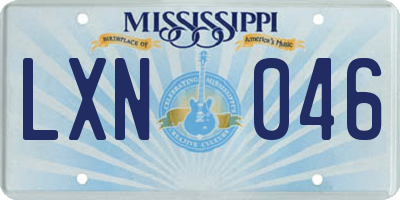 MS license plate LXN046