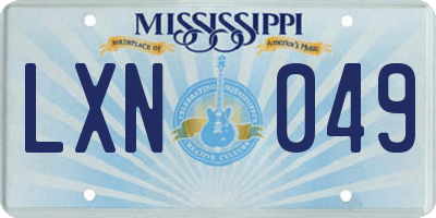 MS license plate LXN049