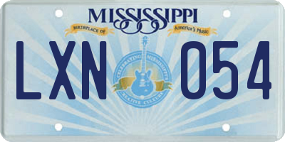 MS license plate LXN054