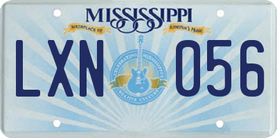 MS license plate LXN056