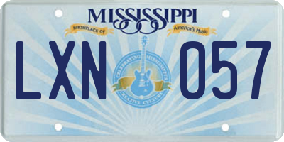 MS license plate LXN057