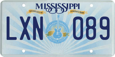MS license plate LXN089