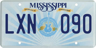 MS license plate LXN090
