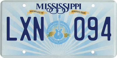 MS license plate LXN094