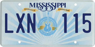 MS license plate LXN115