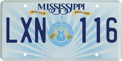 MS license plate LXN116