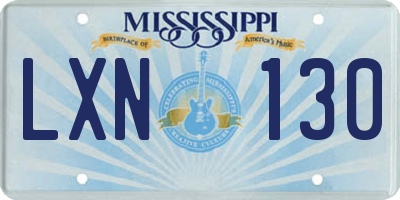 MS license plate LXN130