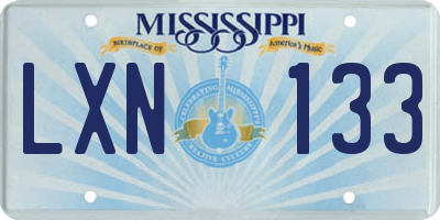 MS license plate LXN133