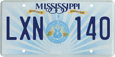 MS license plate LXN140