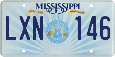 MS license plate LXN146