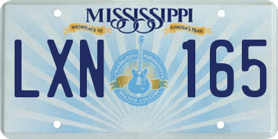 MS license plate LXN165