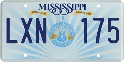 MS license plate LXN175