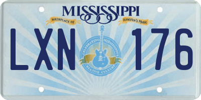 MS license plate LXN176