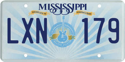 MS license plate LXN179