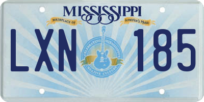 MS license plate LXN185