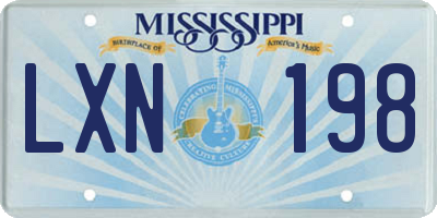 MS license plate LXN198