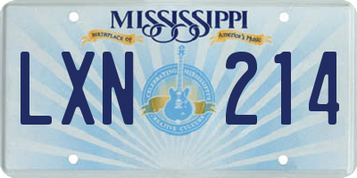MS license plate LXN214