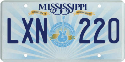 MS license plate LXN220