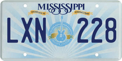 MS license plate LXN228