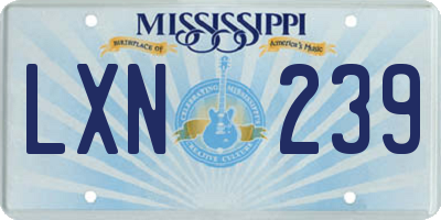 MS license plate LXN239