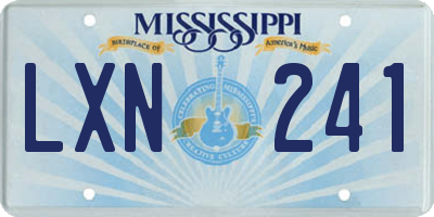 MS license plate LXN241
