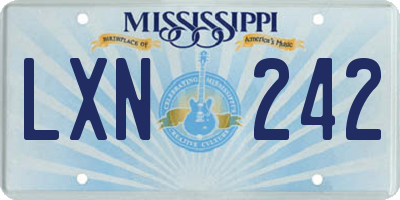 MS license plate LXN242